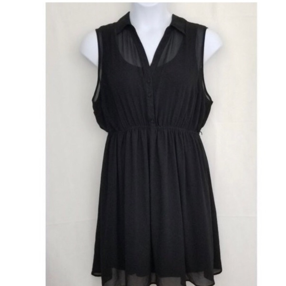Torrid Semi Sheer Sleeveless Black Belted Dress 4x